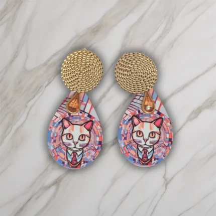 pendientes mujer Gato Klimt 01-3