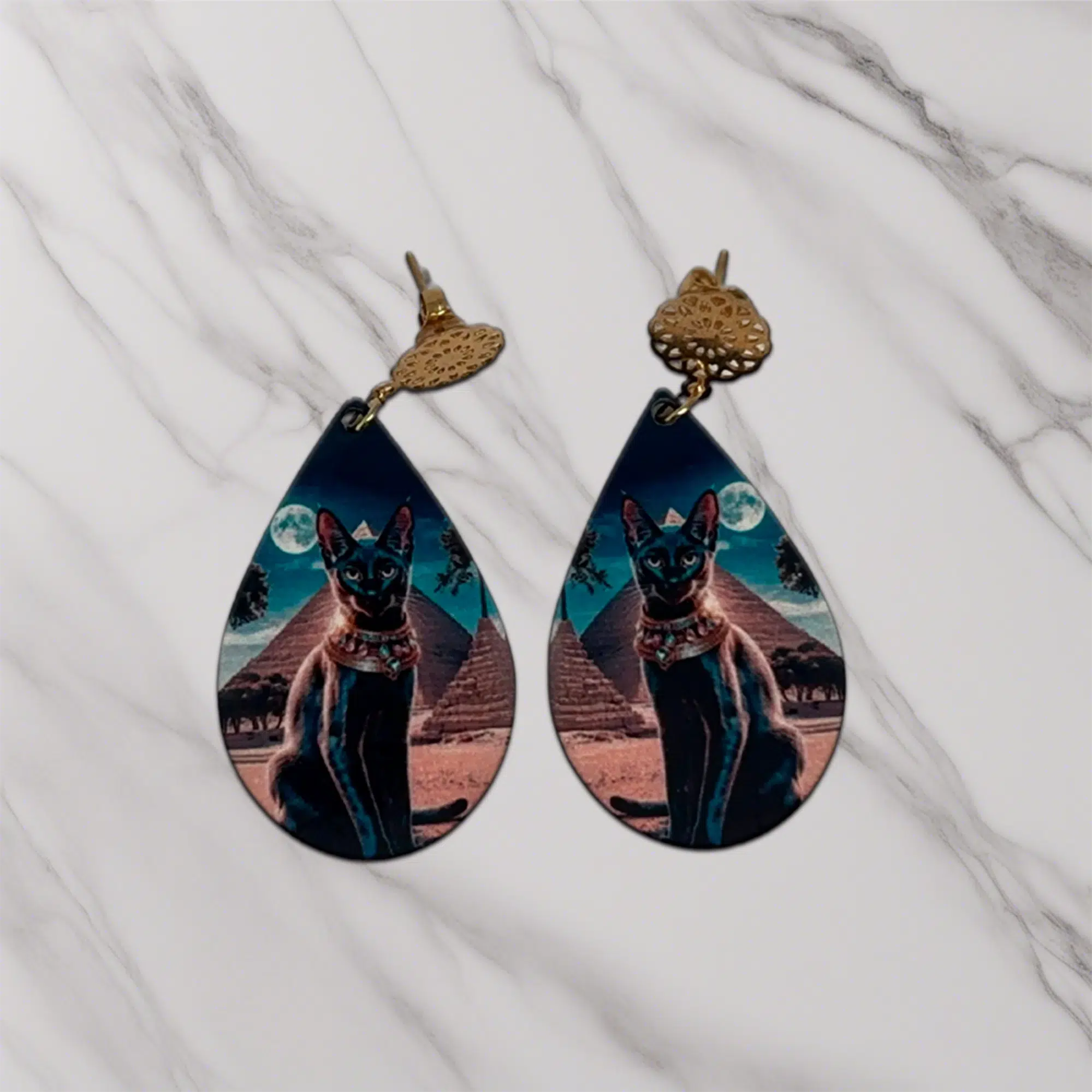 pendientes mujer Egyptian cat